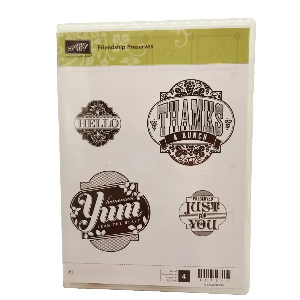 Stampin Up Friendship Preserves Cling Stamp Set Unmounted From The Kitchen Thank